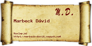 Marbeck Dávid névjegykártya
