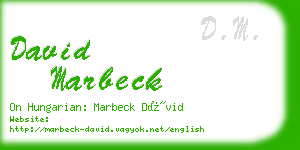 david marbeck business card
